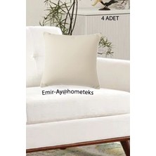 Emir-Ay@hometeks 4ADET Kırlent Kılıfı , Yastık Kılıfı ( Leke Tutmayan Silinebilir Kumaş )