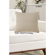 Emir-Ay@hometeks 4ADET Kırlent Kılıfı , Yastık Kılıfı ( Leke Tutmayan Silinebilir Kumaş )