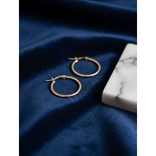 Matenon Design Zarafet Serisi Pürüzsüz Yüzeyli Gold Halka Küpe