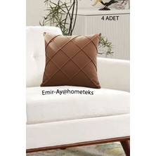 Emir-Ay@hometeks 4ADET Kapitoneli Kırlent Kılıfı , Yastık Kılıfı ( Leke Tutmayan Silinebilir Kumaş )