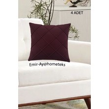 Emir-Ay@hometeks 4ADET Kapitoneli Kırlent Kılıfı , Yastık Kılıfı ( Leke Tutmayan Silinebilir Kumaş )