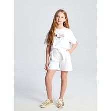 Lc Waikiki Yeni Sezon Beli Lastikli Kız Çocuk Şort