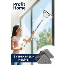 Normadia Pratik Üçgen Cam Sil Çekçekli Temizlik Seti 3'lü, Duvar ve Yer Temizliği