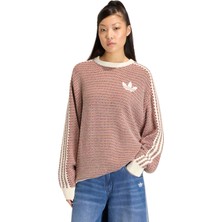 Markali Adidas Knıt Sweater Kadın Beyaz Sweatshirt KQ6291