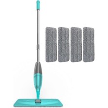Normadia Çiftli Mikrofiber Spreyli Mop Seti, Deterjanlı Paspas, 4'lü Paket