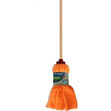 Normadia Turuncu Havlu Paspas Mop Seti, Ahşap Saplı, Kullanışlı ve Dayanıklı