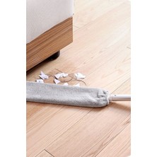 Normadia Sihirli Mikrofiber Başlıklı Girintili Yüzey Dip Köşe Raf Temizleme Mopu + 3 Yedek Bez