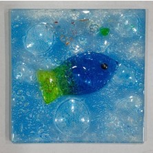 Normadia Balık Desenli Banyo Cam Gider Kapağı Süsü, Şık Tasarım, 10X10 cm