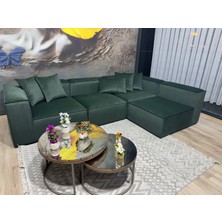 Erduran Mobilya Angelo 4 Modül Zero 17 Leke Tutmaz Kumaş Köşe Koltuk Takımı