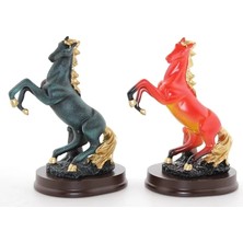 HERŞEYBURDAMODA Polyester Şahlanmış At Figürü ALK1624