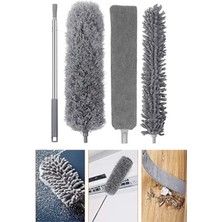 Normadia 3'lü Teleskopik Mop ve Toz Alma Püskülü Çok Fonksiyonlu Temizlik Seti