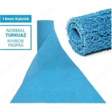 Normadia Turkuaz Kıvırcık Paspas 100 cm 14 Mm, Şık ve Rahat Kullanım