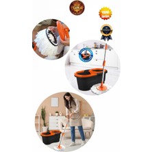 Normadia Yenilikçi Turuncu Otomatik Temizlik Seti Kova, Sap ve Mop ile Kolay Temizlik