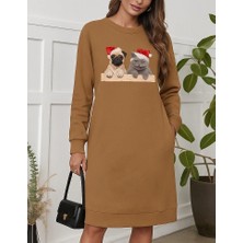 Veralya Kadın Uzun Kollu Bisiklet Yaka Desenli Viskon Iki Iplik Bluz