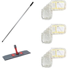 Normadia 40 cm Nemli Mop Takımı, Katlanır Aparat ve Metal Vidalı Sap ile Ğüzel Temizlik