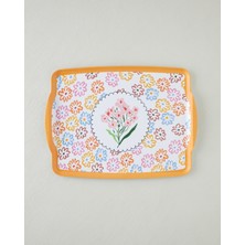 English Home Blossom Frame Melamin Kaydırmaz Tepsi 42x31 cm Renkli