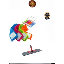 Normadia Uzun Ömürlü Makarna Mop Paspası ve Aparatı, Krom Sap 40CM, Temizlik Kolaylığı