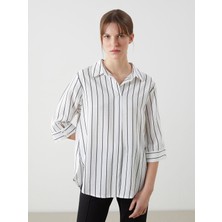 Lc Waikiki Yeni Sezon Gömlek Yaka Çizgili Kadın Bluz