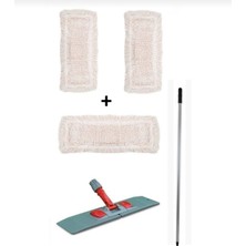 Normadia 60 cm Çift Tuşlu Plastik Nemli Mop Takımı ve Yedek Bezler