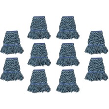 Normadia Yüksek Kaliteli Pamuklu Islak Mop Başlığı 25 cm Mavi, 10 Adet