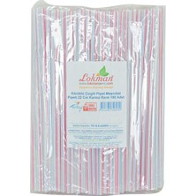 Elma Shop Körüklü Çizgili Pipet Ayran Kola Meşrubat Pipeti 22 cm Renk 150 Adet Paket