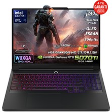 Lenovo Legion Pro 7 16IAX10H Intel Core Ultra 7 255HX 64GB 2TB SSD RTX 5070 Ti 12GB 16" WQXGA (2560X1600) OLED 240Hz 140W Freedos Taşınabilir Bilgisayar 83F500J8TR