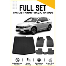 Fiat Egea Hatchback Stepneli 2021-2022-2023-2024-2025 Model Birebir Uyumlu Bagaj Havuzu+Paspas Seti