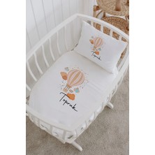 Lilabio Isme Özel %100 Pamuk Lastiksiz Park Yatak Çarşaf Seti (100X120) Balon