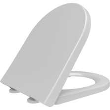 Visam Mimoza Yavaş Kapanan Beyaz Klozet Kapağı Üstten Sıkmalı - Standart Boyut, Modern Tasarım, Termoplast Malzeme