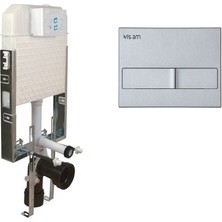 Visam Gömme Rezervuar Seti Slim 80 +Mat Krom Kumanda Paneli