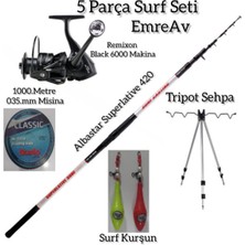 Normadia Yüksek Kaliteli 5 Parça Surf Olta Takımı, Profesyonel Balıkçılık Seti