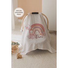 Lilabio %100 Pamuk Isme Özel Çift Katlı Müslin Puset Örtüsü - Tavşan