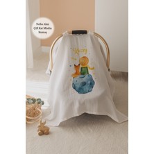 Lilabio %100 Pamuk Isme Özel Çift Katlı Müslin Puset Örtüsü - Küçük Prens