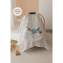 Lilabio %100 Pamuk Isme Özel Çift Katlı Müslin Puset Örtüsü - Uçak