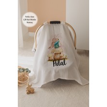 Lilabio %100 Pamuk Isme Özel Çift Katlı Müslin Puset Örtüsü - Tavşan