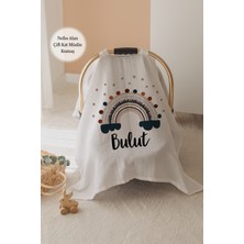 Lilabio %100 Pamuk Isme Özel Çift Katlı Müslin Puset Örtüsü - Gökkuşağı