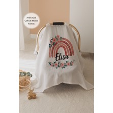 Lilabio %100 Pamuk Isme Özel Çift Katlı Müslin Puset Örtüsü - Gökkuşağı