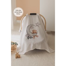 Lilabio %100 Pamuk Isme Özel Çift Katlı Müslin Puset Örtüsü - Ayıcık