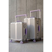 Zeplin Boxy Pc Policarbon 2'li Valiz Seti (Kabin ve Orta) Silver-Mor