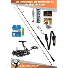 Normadia Legend 240CM 7-40GR Remixon Focus Red 3000 8 Örgü Spin Olta Seti