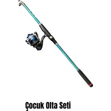 Normadia Çocuklar Için Renkli Balık Oltası Seti, 165 cm Kamış ve Makineyle Komple