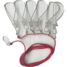Normadia Paslanmaz Çelik Balık Kıtkası, Kırmızı Ip, 2.5m, 6'lı Set