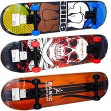 Can İthalat 78 cm Ahşap Büyük Kaykay Renkli Tasarım ile Sahilde ve Parkta Kullanım İçin Uygun