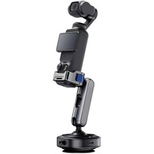 CoverZone DJ-3 | Alüminyum Alaşımlı Şarjlı Vakumlu – Djı Osmo Pocket 3 ile Uyumlu Aksiyon Kameraları Için Araba Çekim Braketi – Ayarlanabilir Açılar, Güçlü Emiş ile Düz Yüzeylerde Sabit Çekim