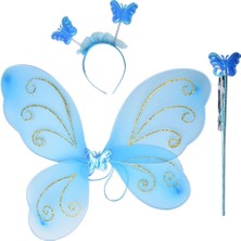 Skygo Kelebek Kanadı Tacı Asası Mavi Renk