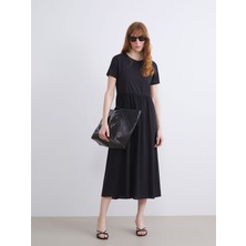 Lc Waikiki Yeni Sezon Bisiklet Yaka Belden Oturtmalı Elbise