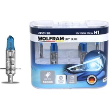 Wolfram Storozde Ampul 12V H1 100 P14.5S Sky Blue Beyaz Işik