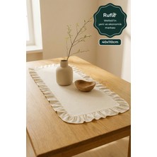 Eko | Fırfırlı Keten Runner 40 x 110 cm