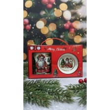 Eski Yeni Antik Yılbaşı Temalı Kupa,tabak ve Kaşığı Hediye Kutusunda