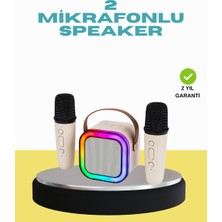 Renklime LED Işıklı Taşınabilir Karaoke Hoparlör – USB & Aux Girişli